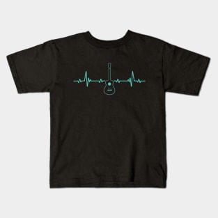 Guitar Player Heartbeat Shirt Music Lovers Guitar Instrument Kids T-Shirt